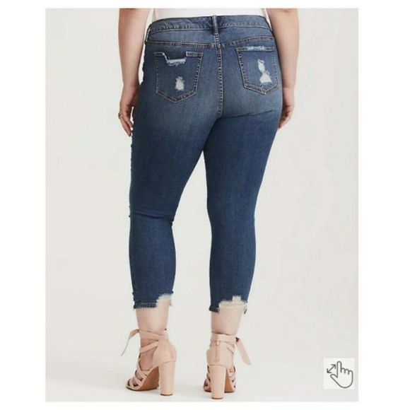 Torrid Jeans Ankle Skinny Destruction Size 18 Distressed EUC 0411 - Picture 2 of 13